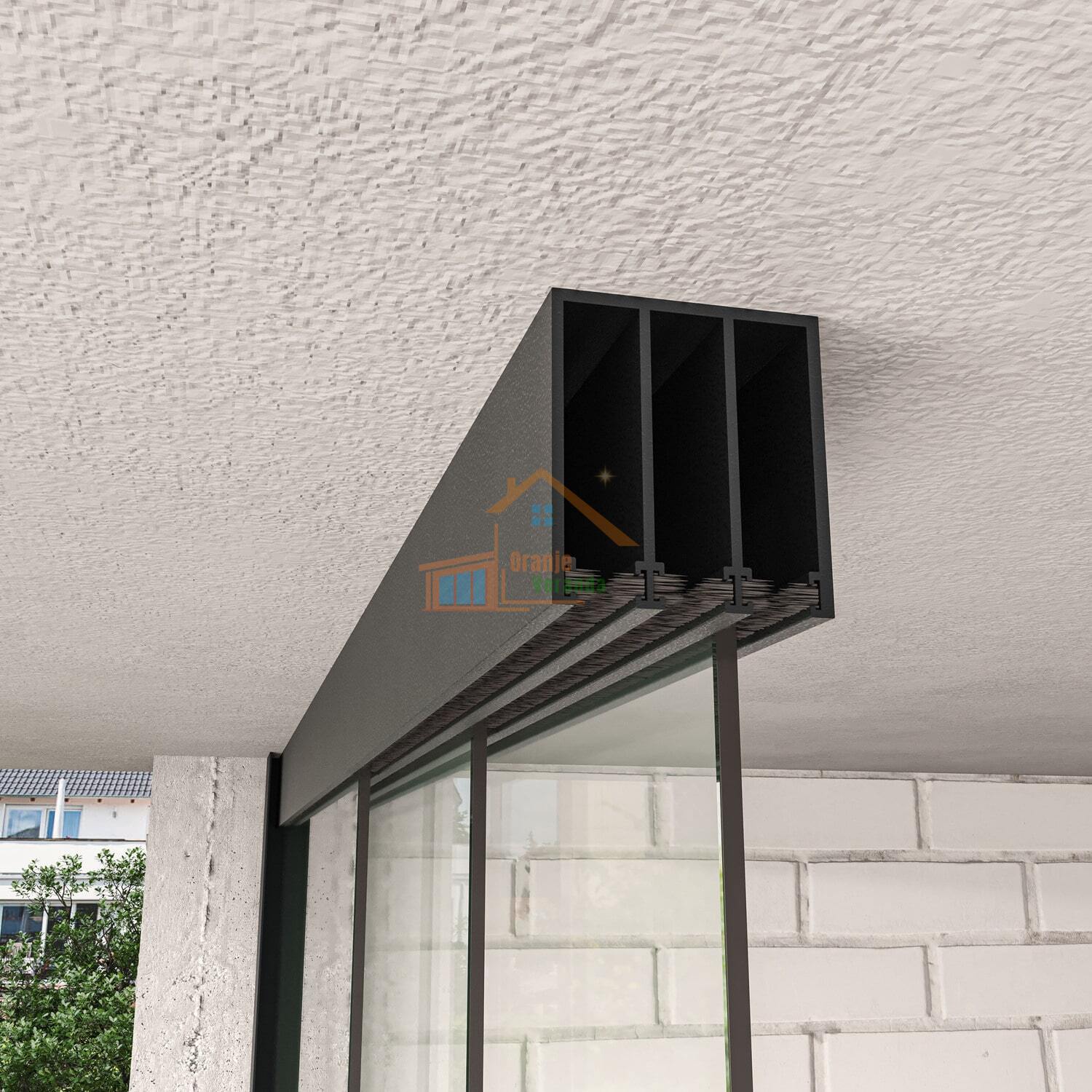 2-Rail Glazen Schuifwand tot 1780 mm breed (2x 900mm glas)