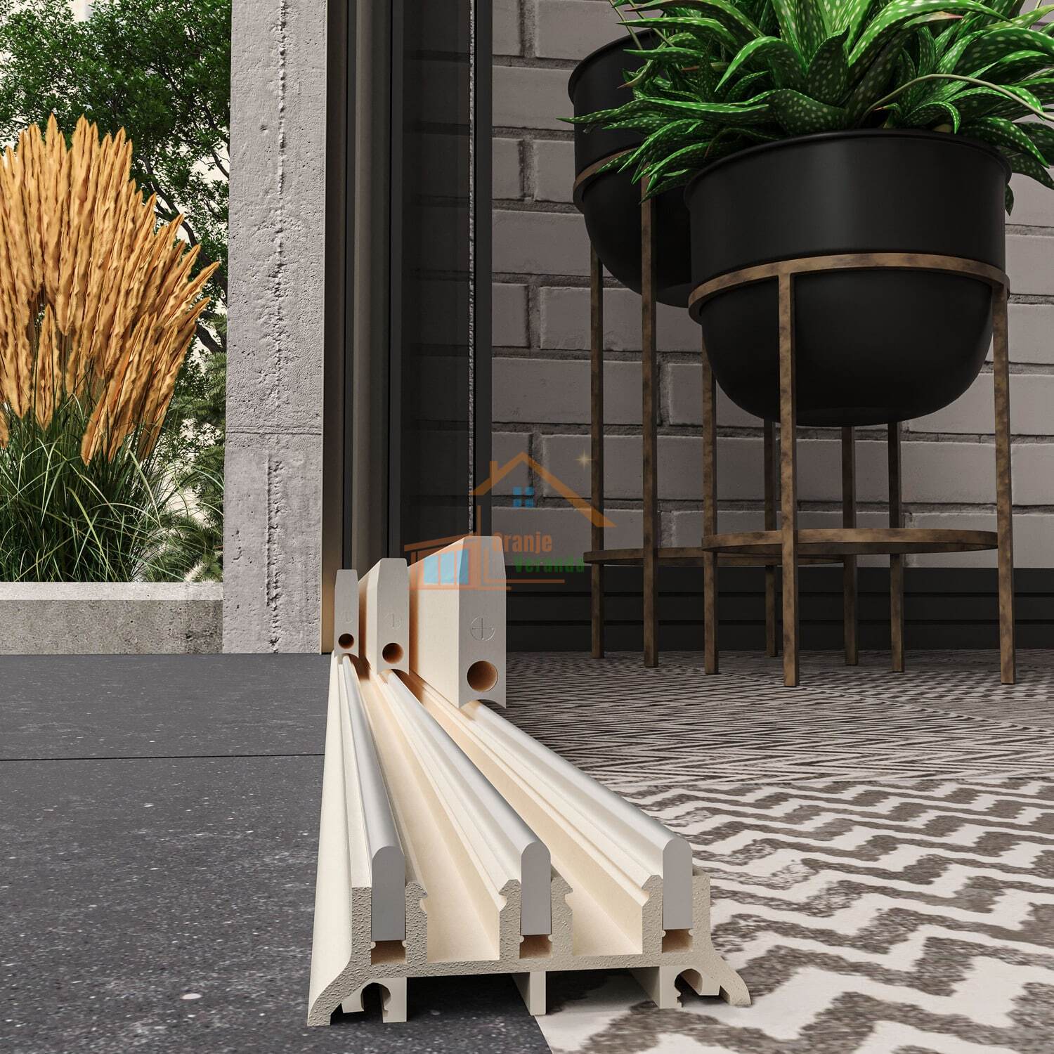 2-Rail Glazen Schuifwand tot 1780 mm breed (2x 900mm glas)