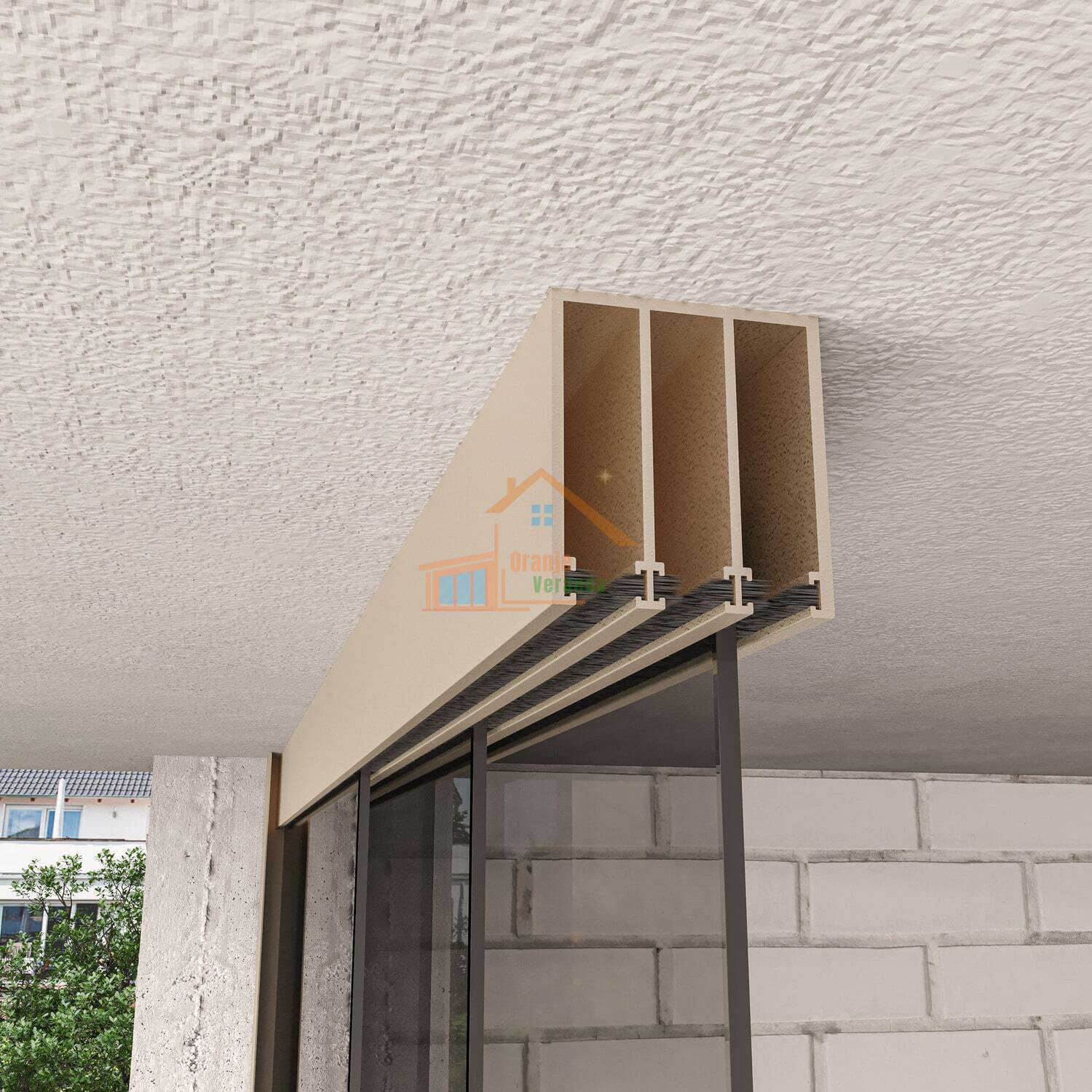 2-Rail Glazen Schuifwand tot 1780 mm breed (2x 900mm glas)