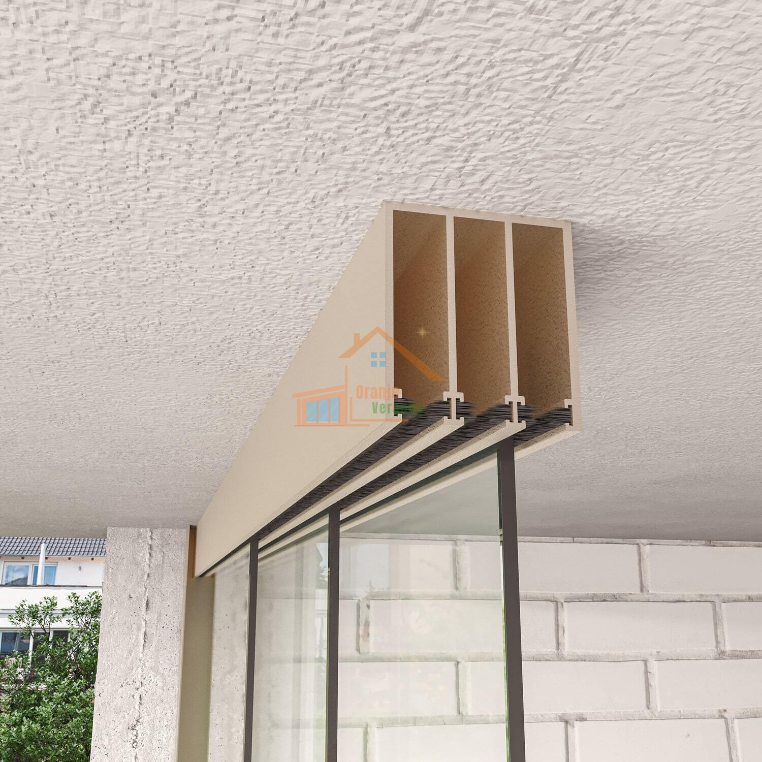 3-Rail Glazen Schuifwand tot 2640 mm breed (3x900mm glas)