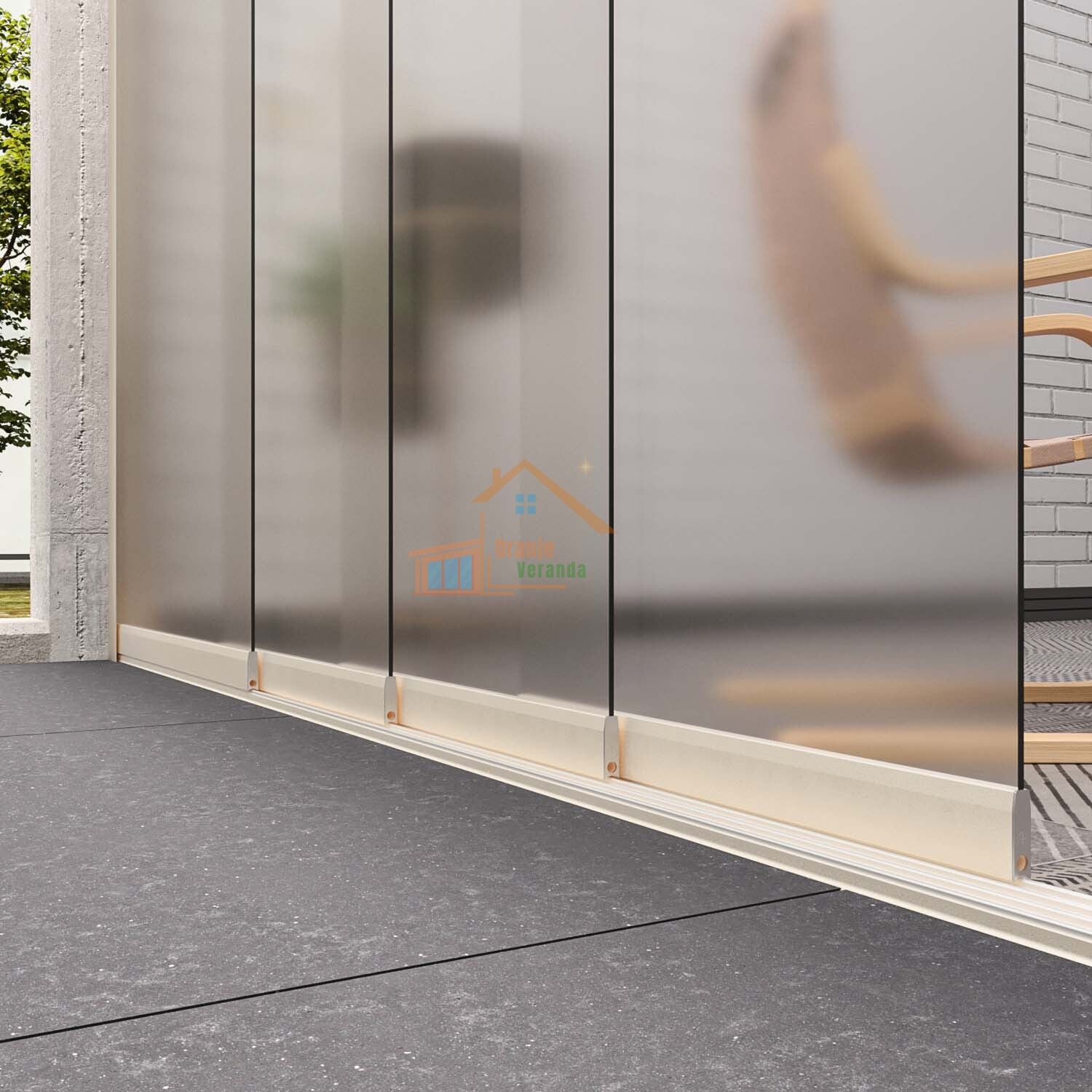 4-Rail Glazen Schuifwand tot 3510 mm breed (4x 900mm glas)