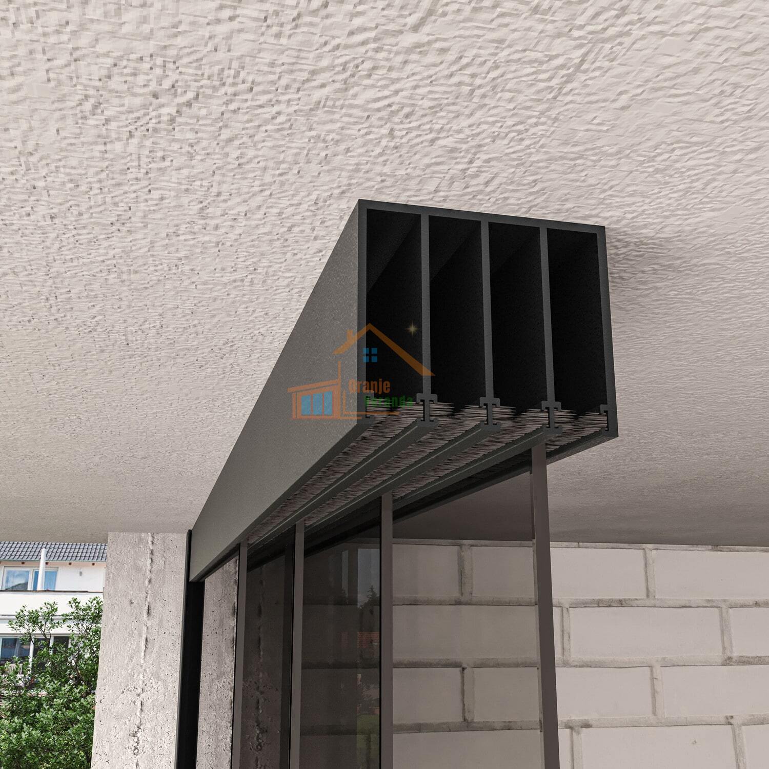 4-Rail Glazen Schuifwand tot 3510 mm breed (4x 900mm glas)