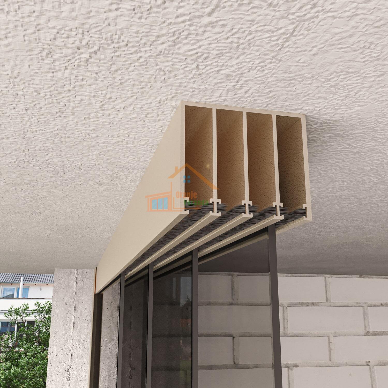 4-Rail Glazen Schuifwand tot 3510 mm breed (4x 900mm glas)