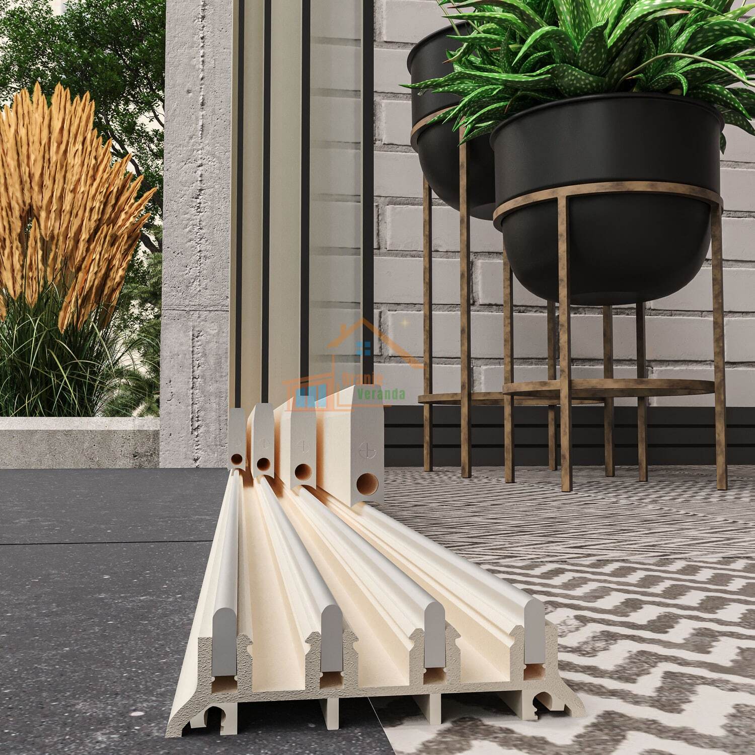 4-Rail Glazen Schuifwand tot 3510 mm breed (4x 900mm glas)