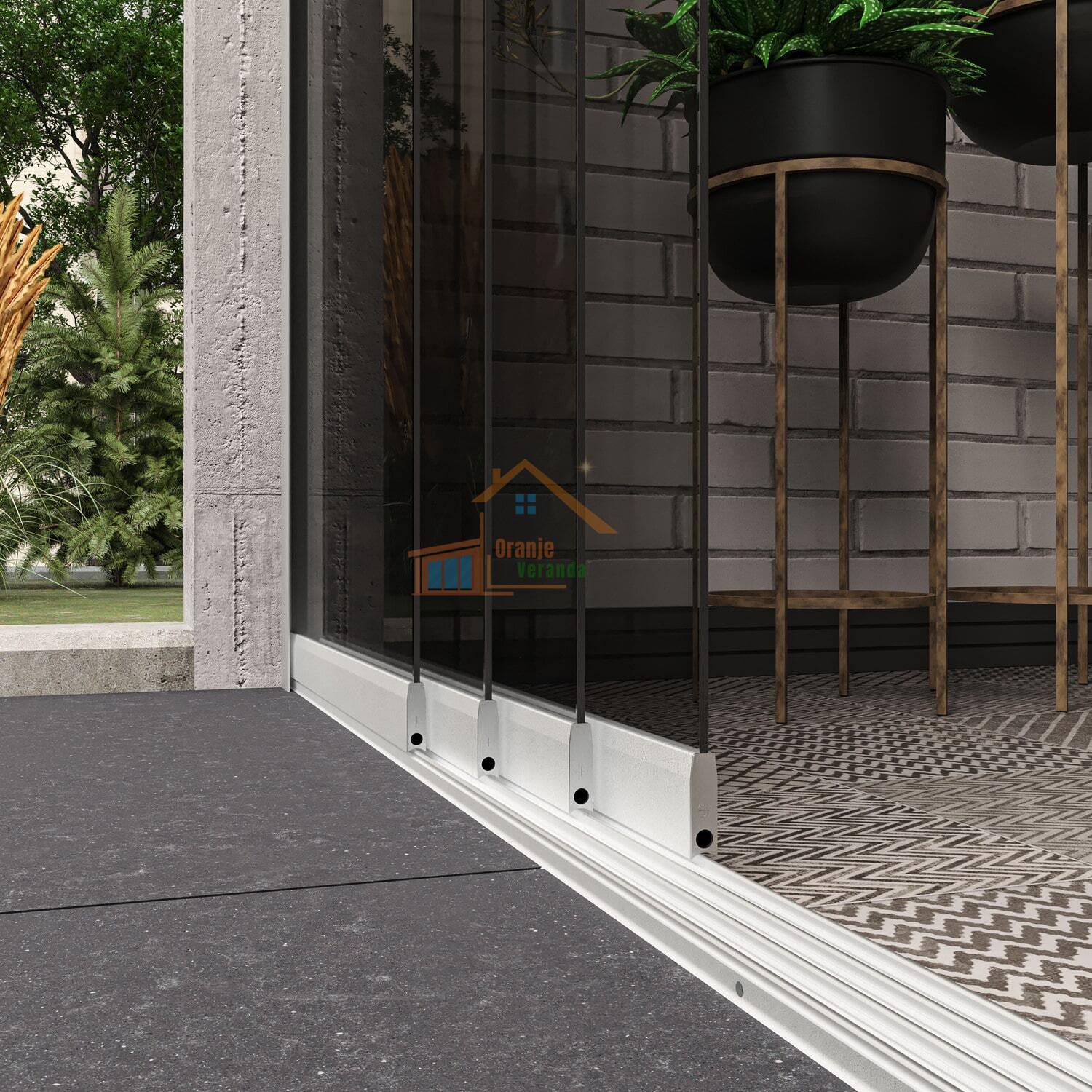 4-Rail Glazen Schuifwand tot 3510 mm breed (4x 900mm glas)