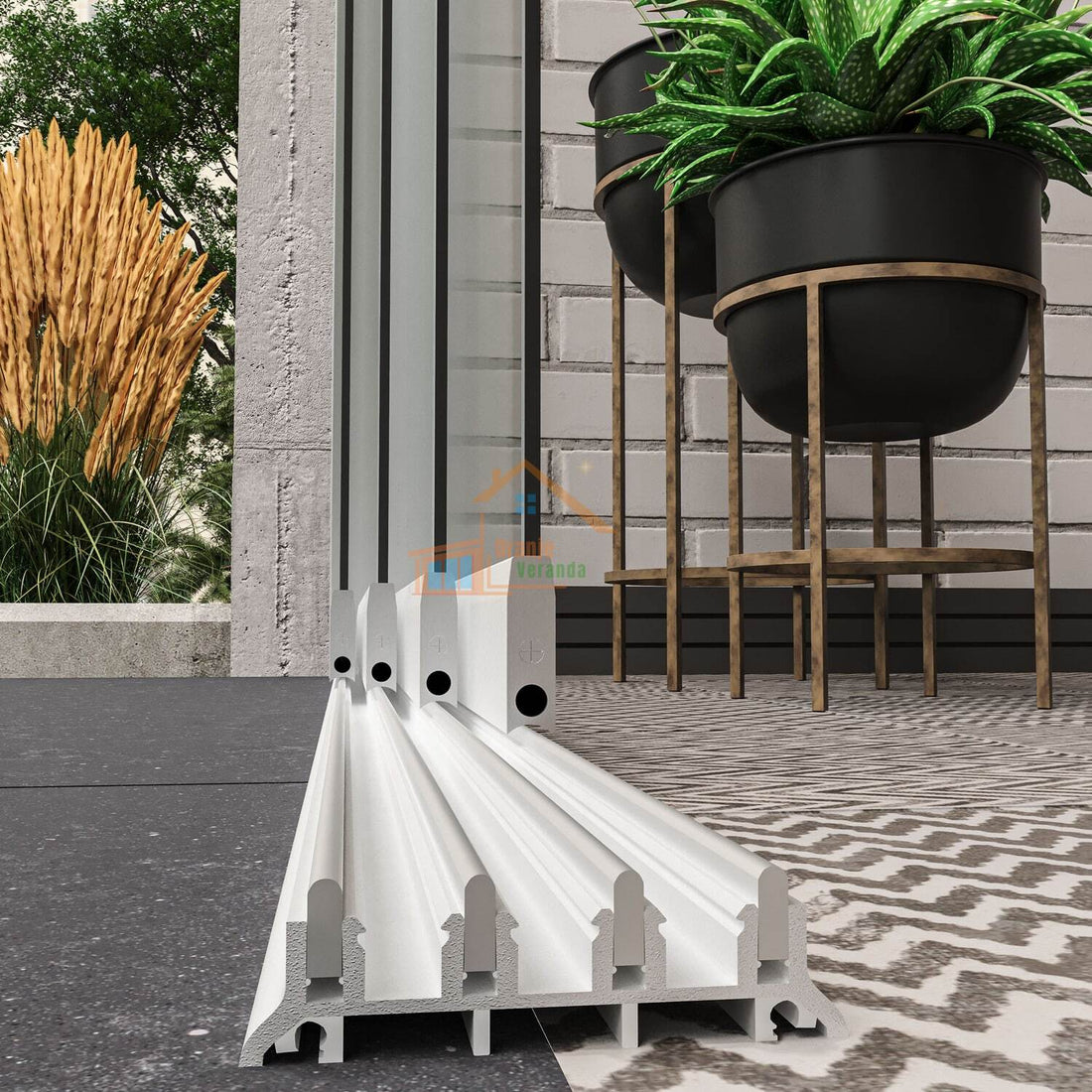 4-Rail Glazen Schuifwand tot 4030 mm breed (4x 1030mm glas)