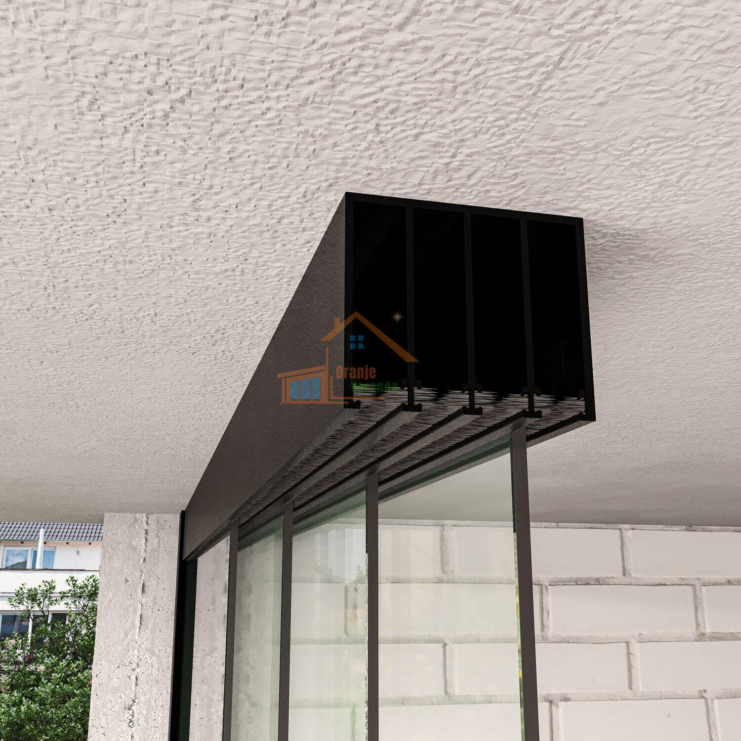 4-Rail Glazen Schuifwand tot 3510 mm breed (4x 900mm glas)