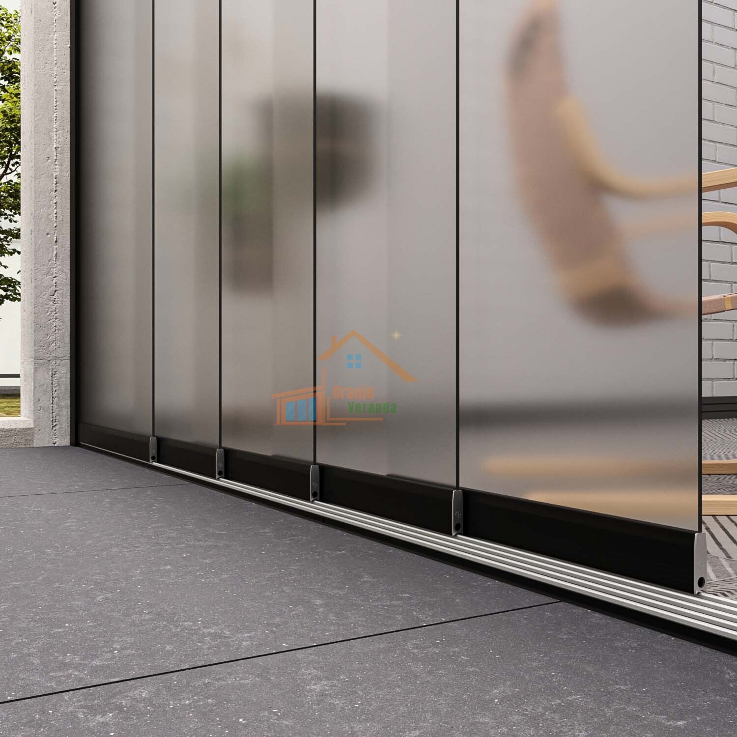 5-Rail Glazen Schuifwand tot 4680 mm breed (5x 960mm glas)