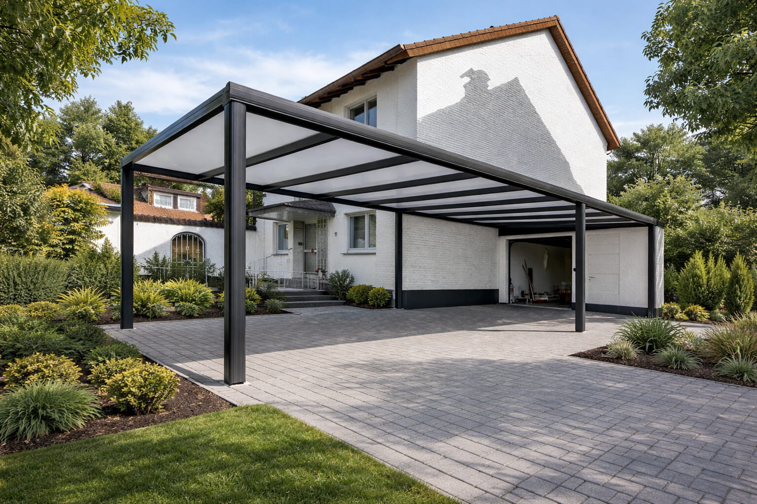Carport met polycarbonaat dak