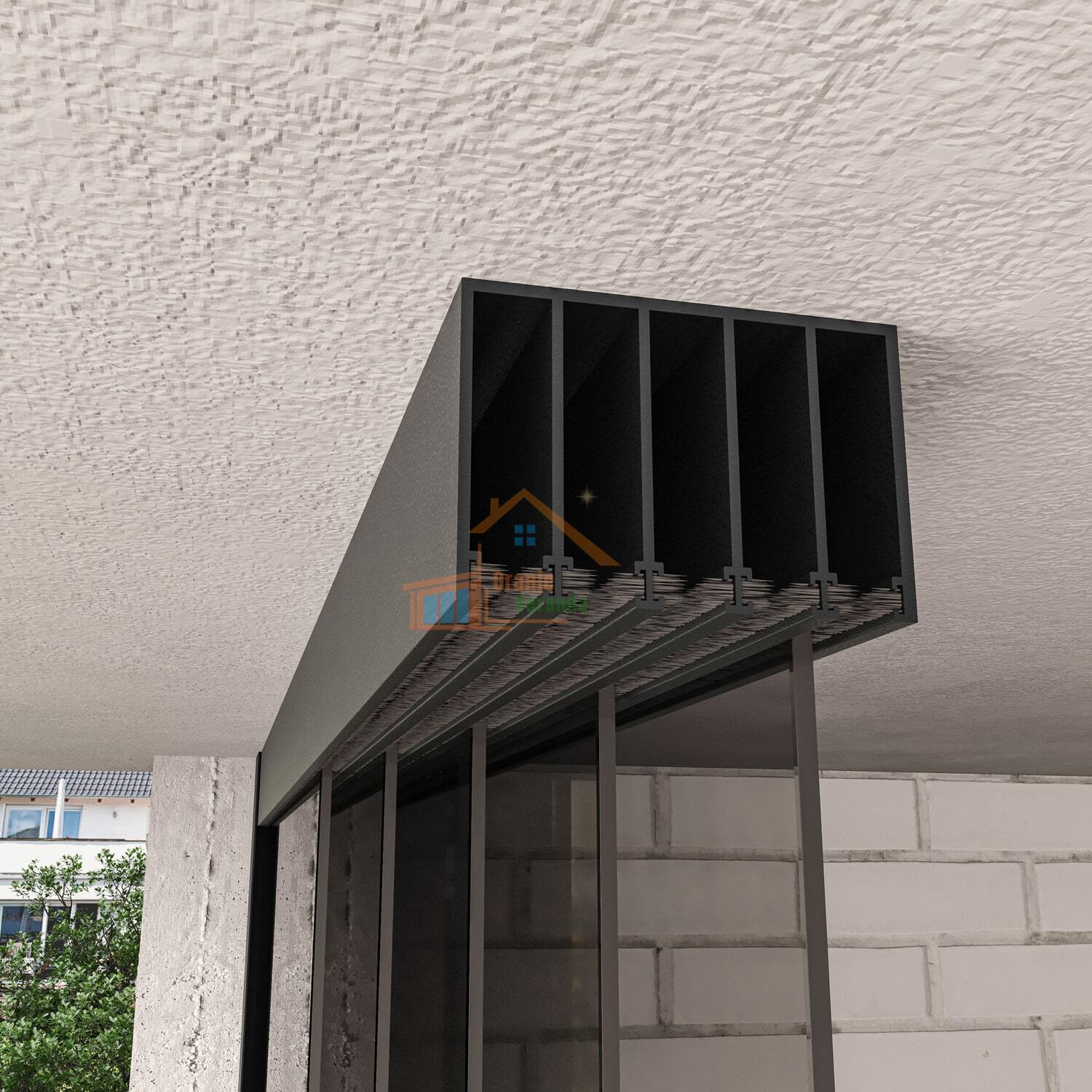 5-Rail Glazen Schuifwand tot 3980 mm breed (5x 820mm glas)