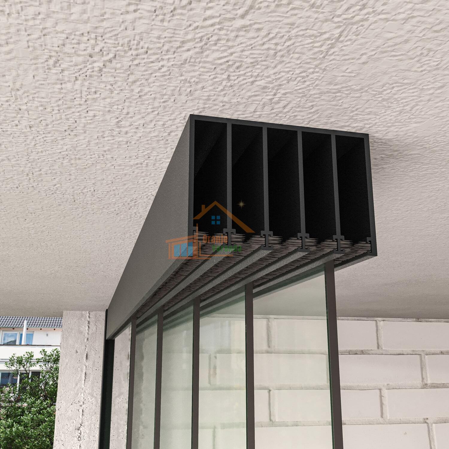 4-Rail Glazen Schuifwand tot 3190 mm breed (4x 820mm glas)