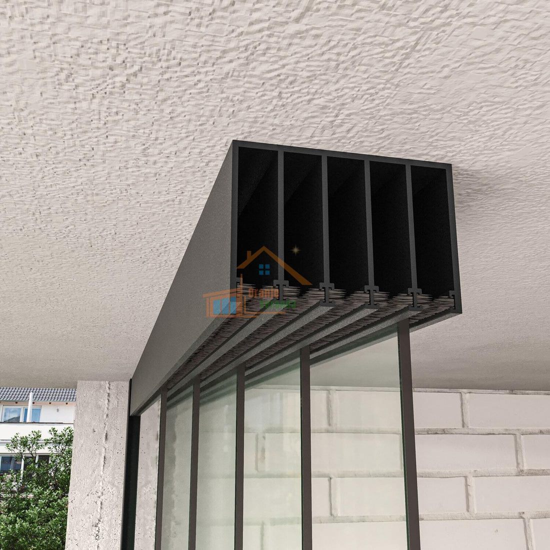 4-Rail Glazen Schuifwand tot 3750 mm breed (4x 960mm glas)