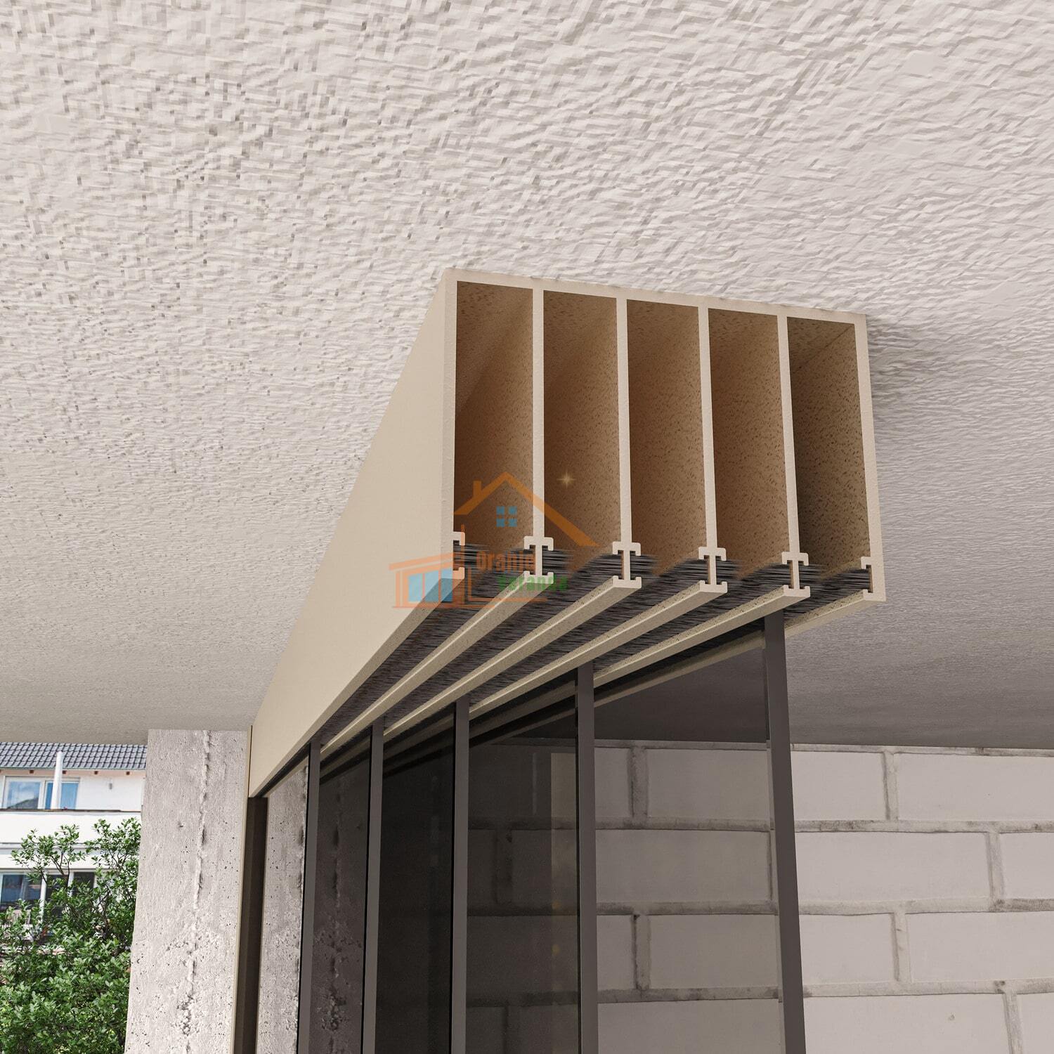 5-Rail Glazen Schuifwand tot 4680 mm breed (5x 960mm glas)