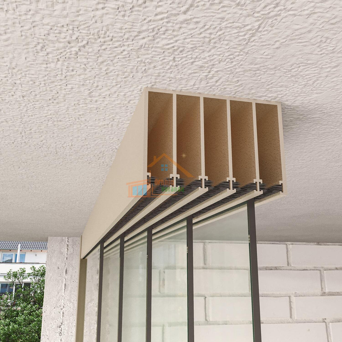 6-Rail Glazen Schuifwand tot 6030 mm breed (6x 1030mm glas)