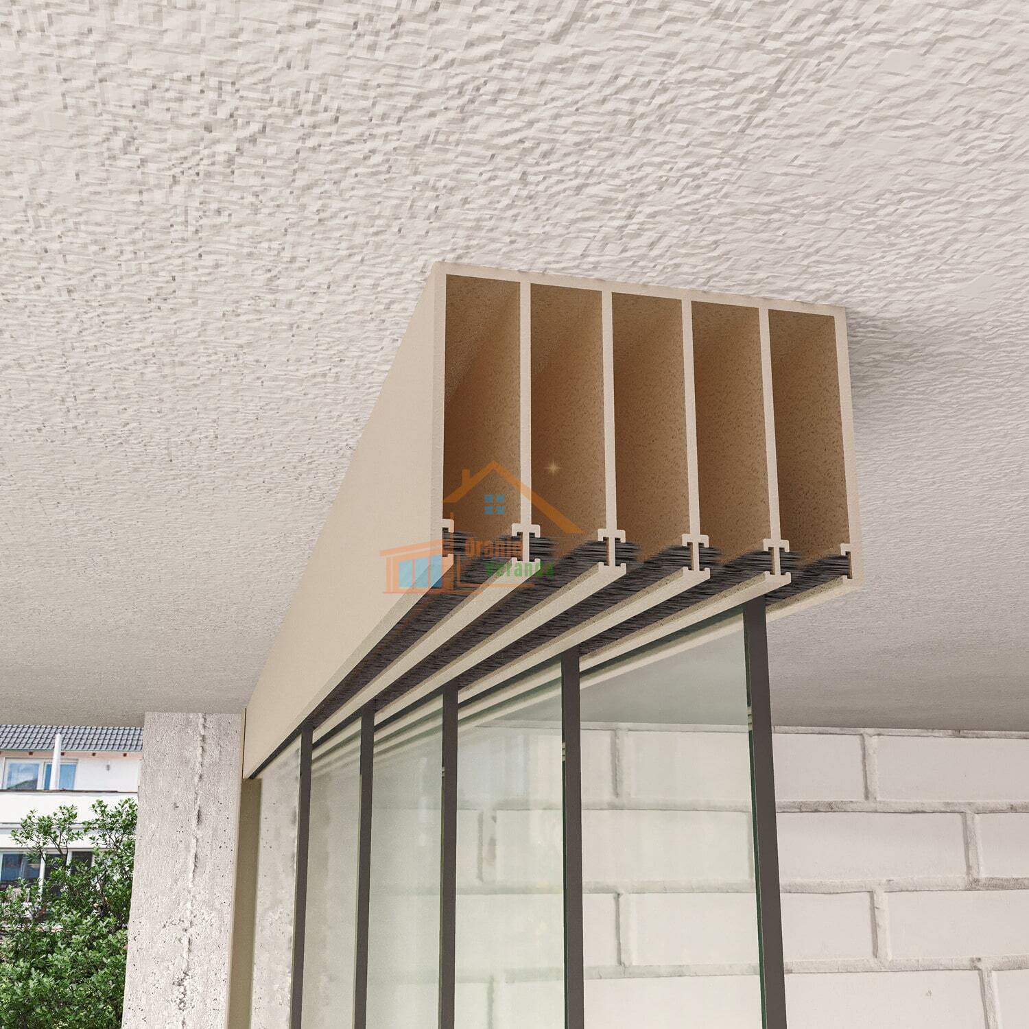 5-Rail Glazen Schuifwand tot 5030 mm breed (5x 1030mm glas)