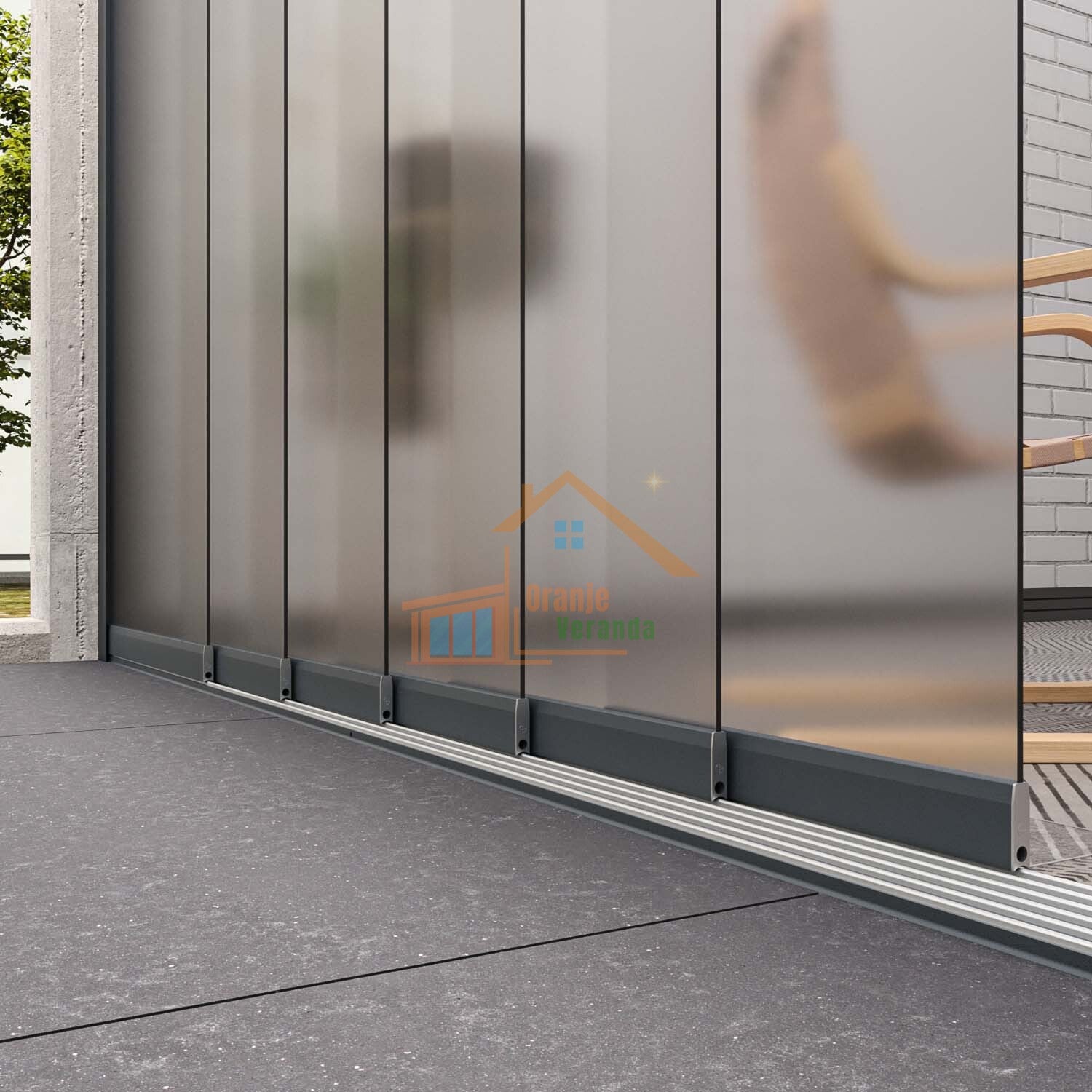 6-Rail Glazen Schuifwand tot 4770 mm breed (6x 820mm glas)