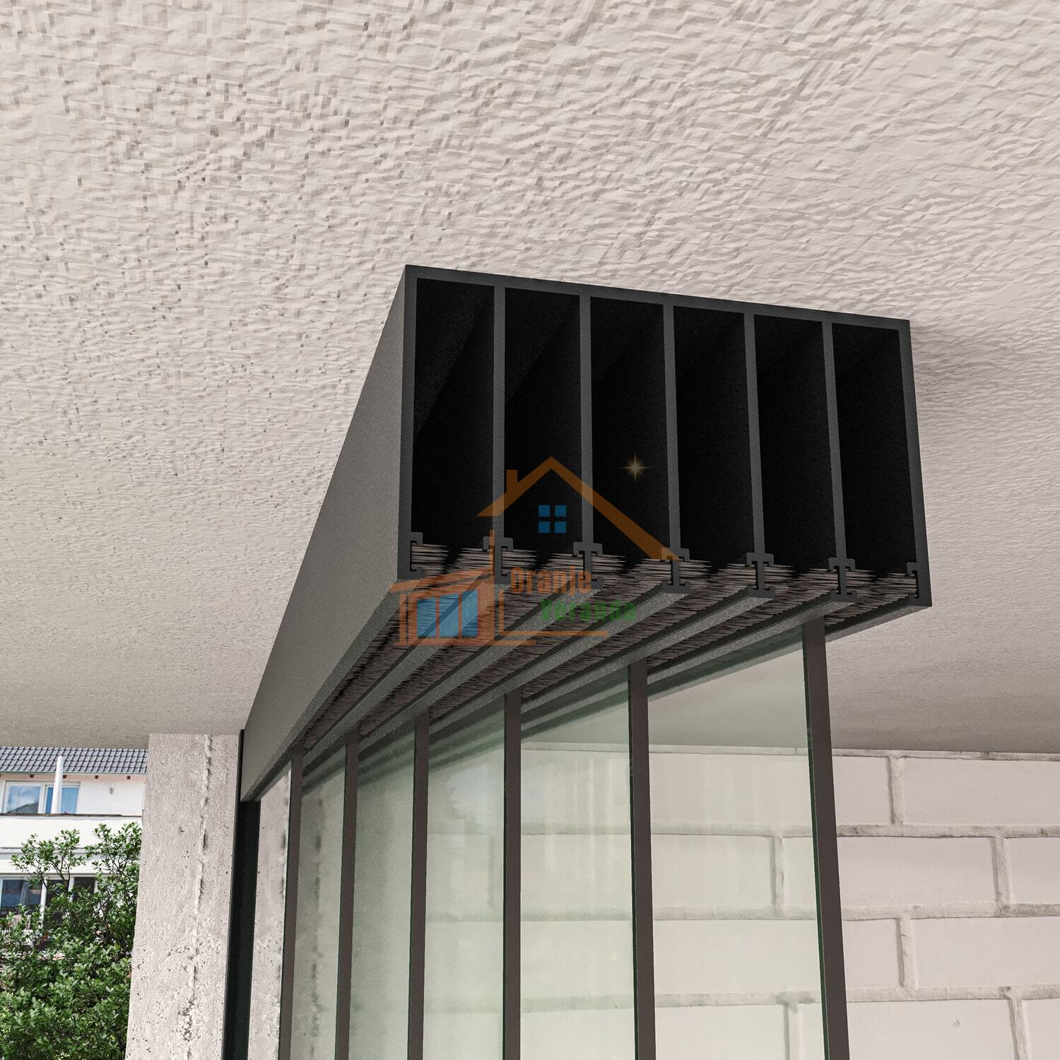6-Rail Glazen Schuifwand tot 5250 mm breed (6x 900mm glas)
