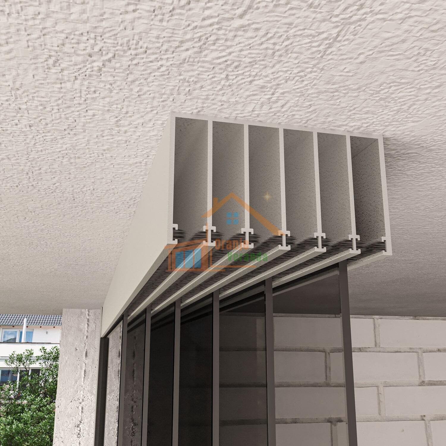 6-Rail Glazen Schuifwand tot 4770 mm breed (6x 820mm glas)