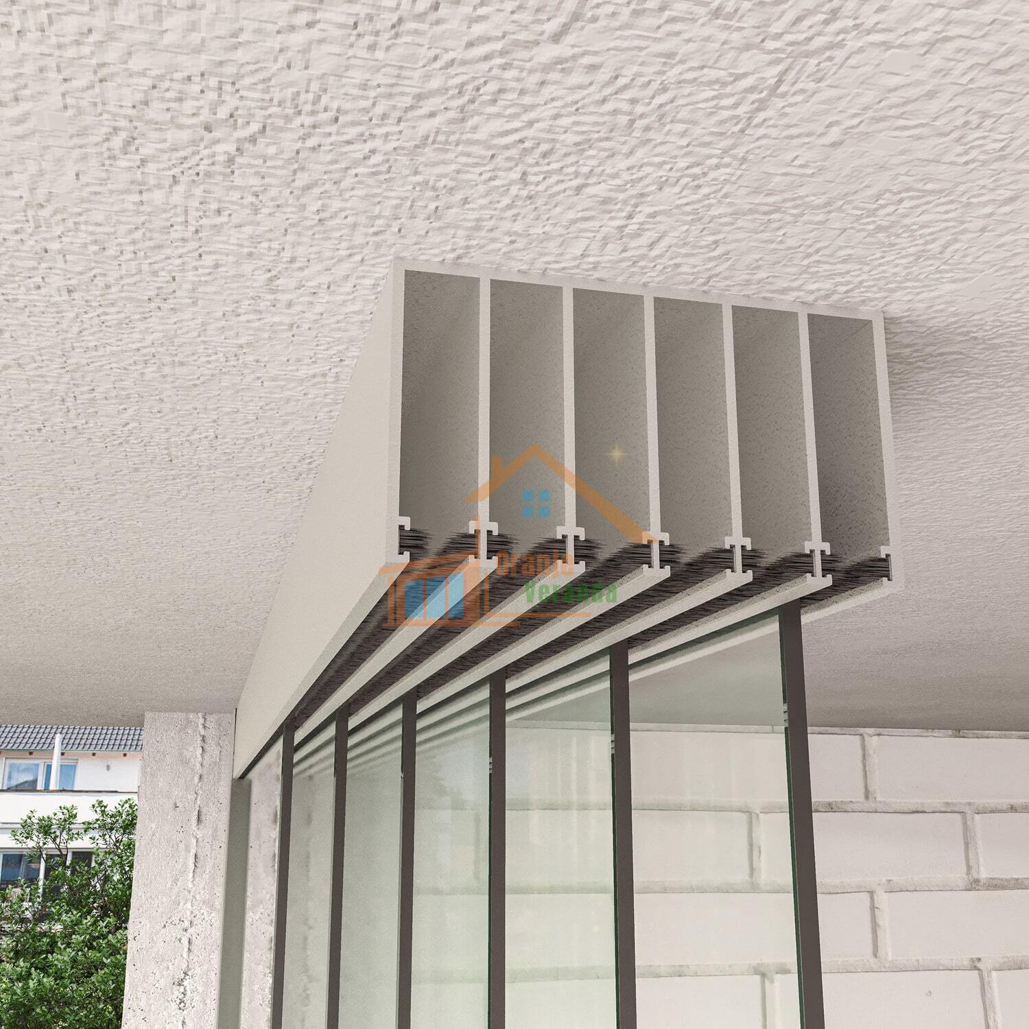 6-Rail Glazen Schuifwand tot 4770 mm breed (6x 820mm glas)